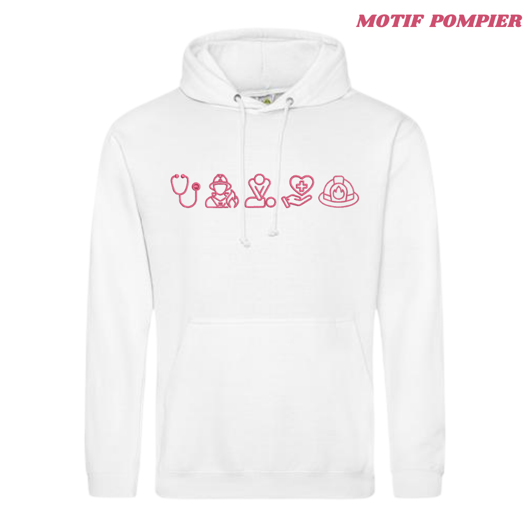 Sweat blanc lifestyle soignant