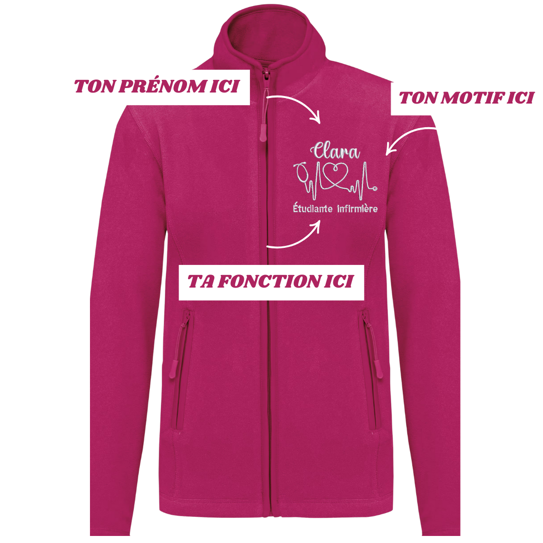 Polaire fuchsia soignant personnalisée