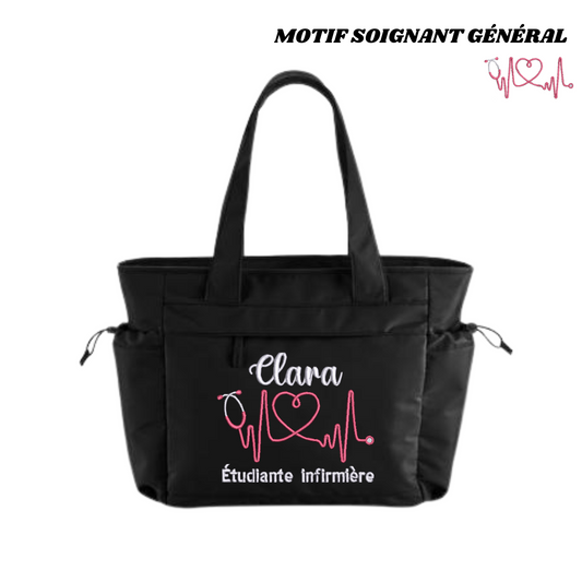Sac noir soignant personnalisé