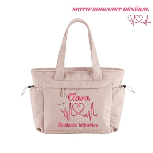 Sac rose pastel soignant personnalisé