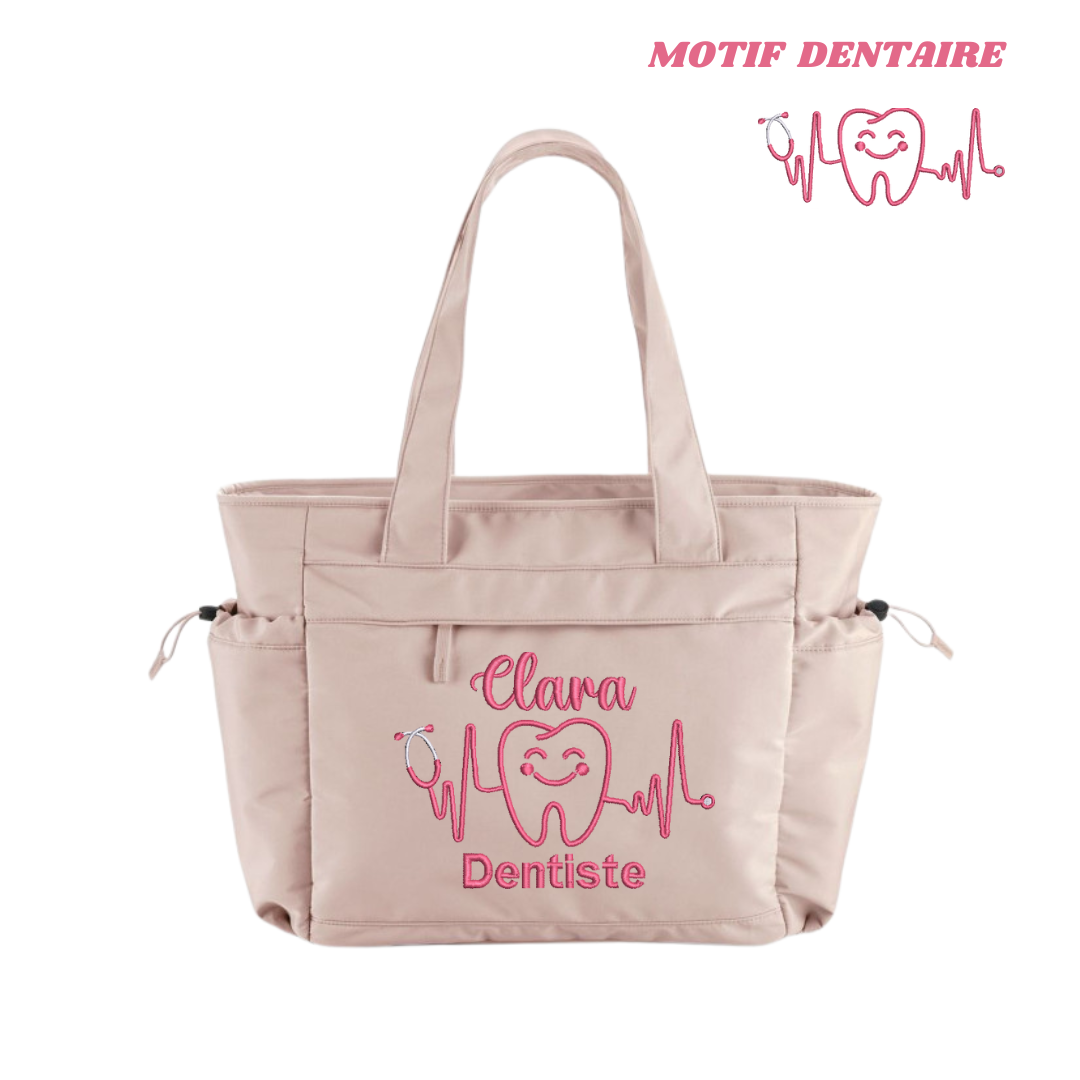 Sac rose pastel soignant personnalisé