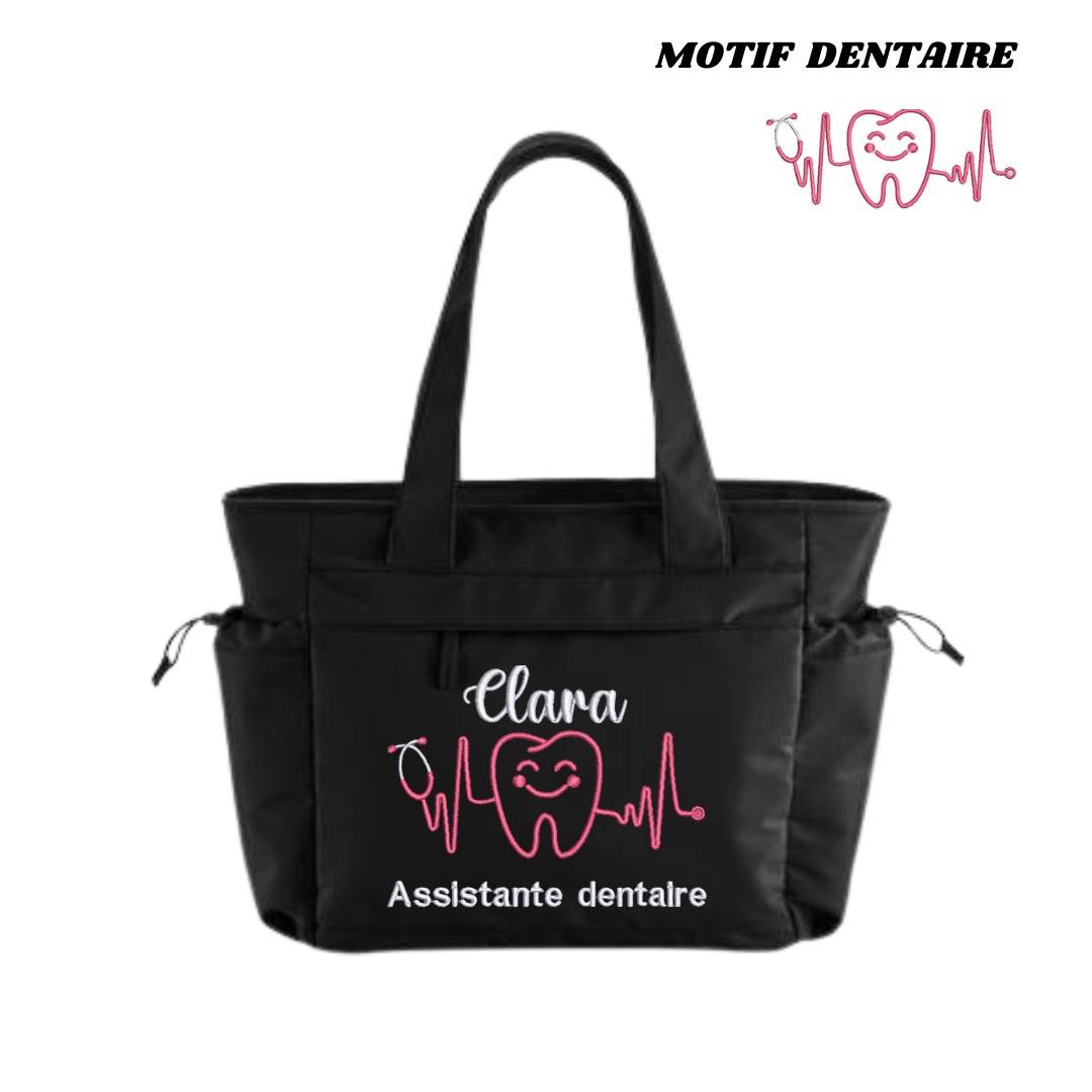 Sac noir soignant personnalisé