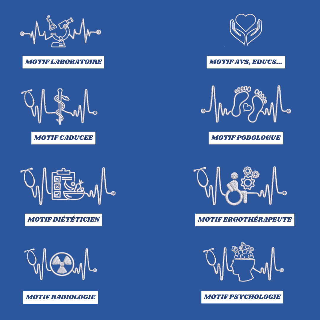 Sweat zip bleu roi soignant personnalisé