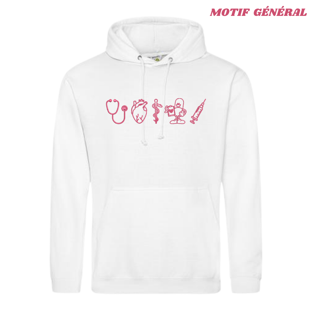 Sweat blanc lifestyle soignant