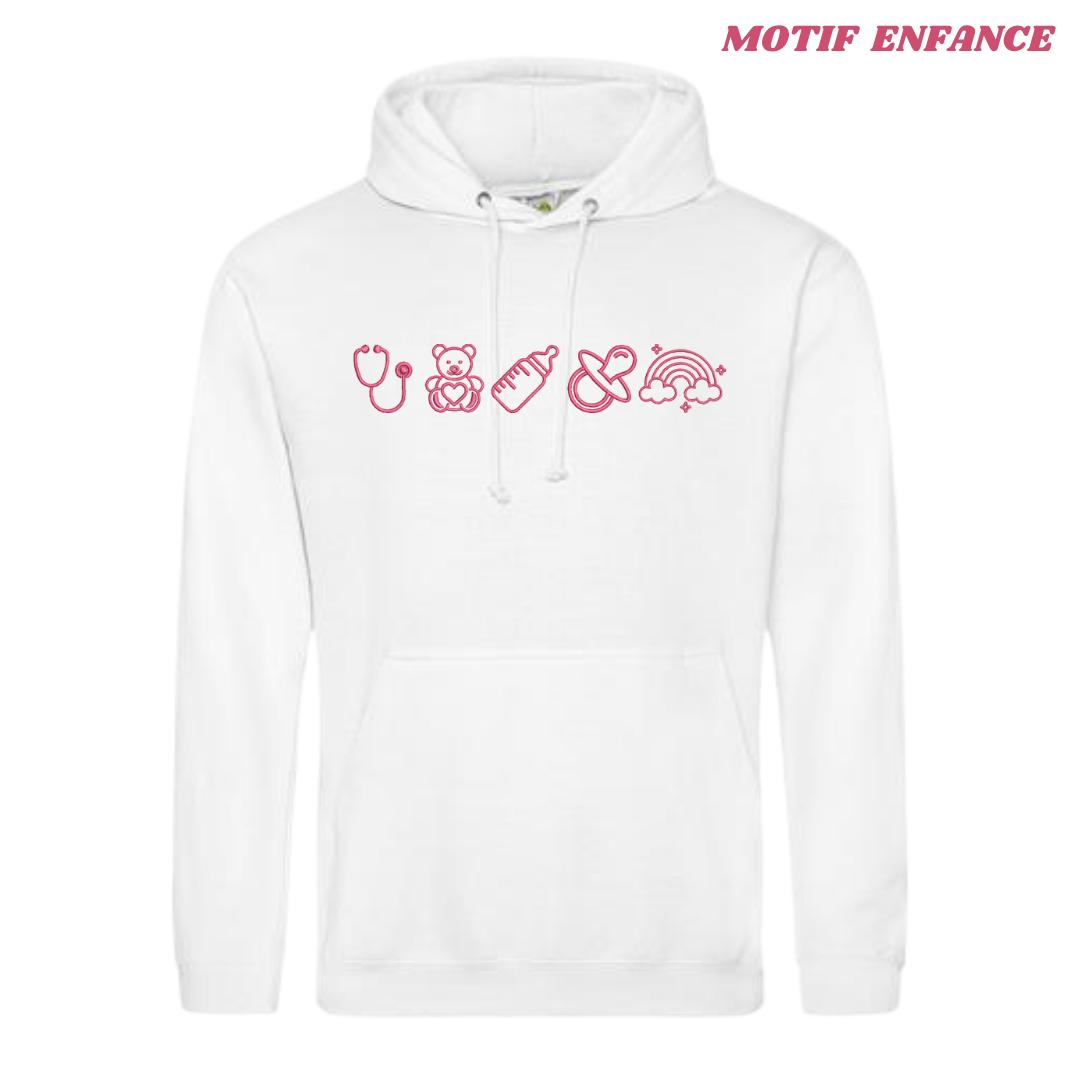 Sweat blanc lifestyle soignant