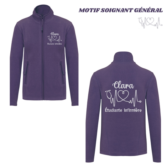 Polaire violette personnalisée