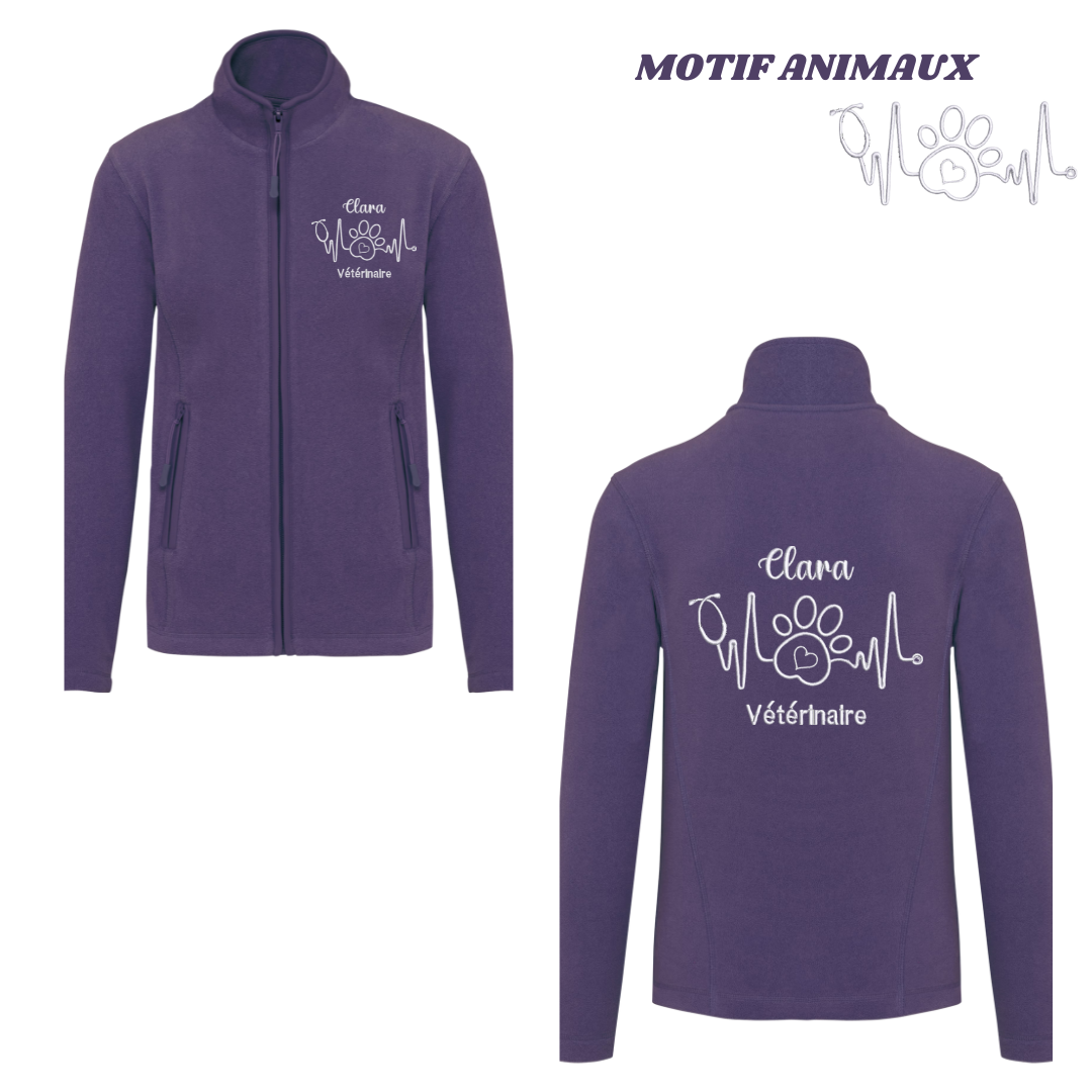 Polaire violette personnalisée