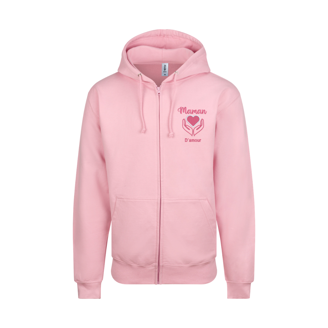 Sweat zip rose pastel