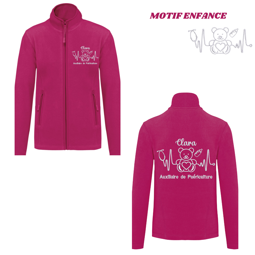 Polaire fuchsia soignant personnalisée