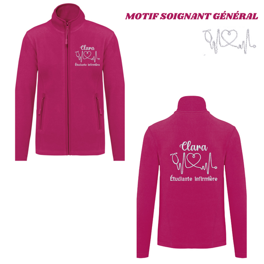 Polaire fuchsia soignant personnalisée
