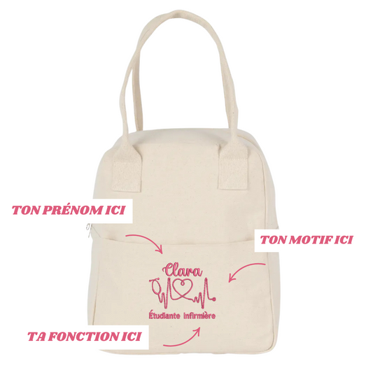 Lunchbag natural soignant personnalisée