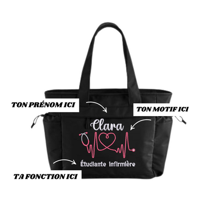 Sac noir soignant personnalisé