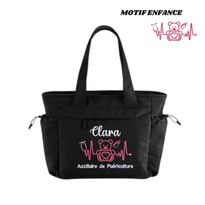 Sac noir soignant personnalisé