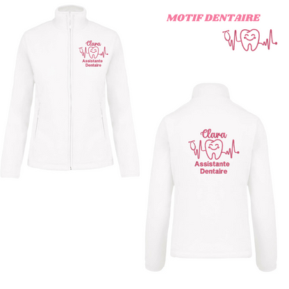 Polaire blanche soignant personnalisée