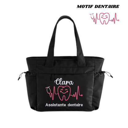 Sac noir soignant personnalisé