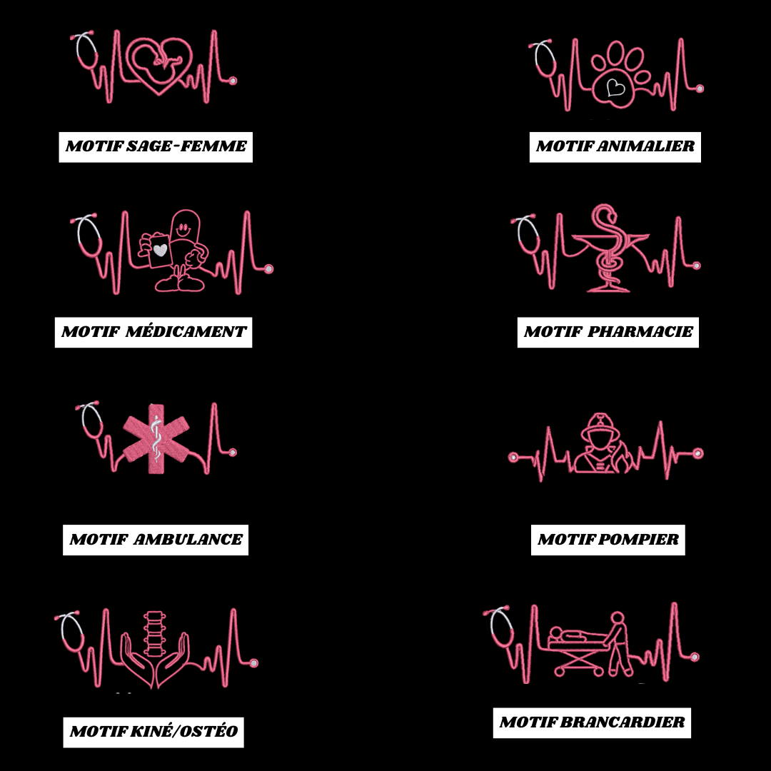 Sweat zip noir soignant personnalisé