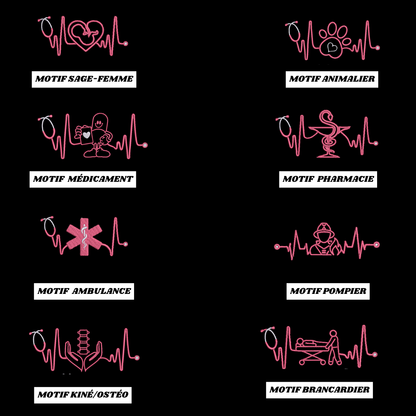 Sweat zip noir soignant personnalisé