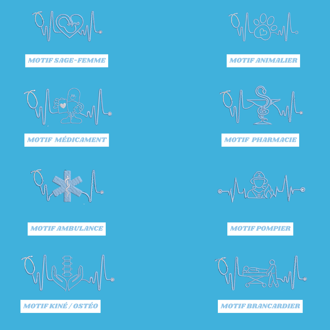 Sweat zip bleu Hawaï soignant personnalisé