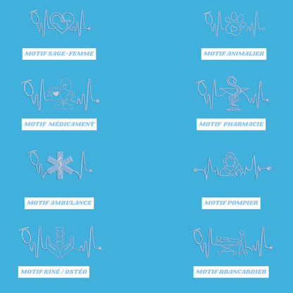 Sweat zip bleu Hawaï soignant personnalisé