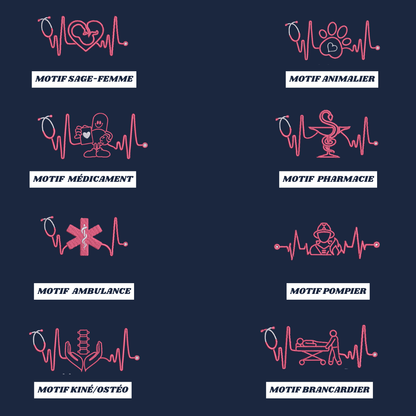 Polaire bleu marine soignant personnalisée