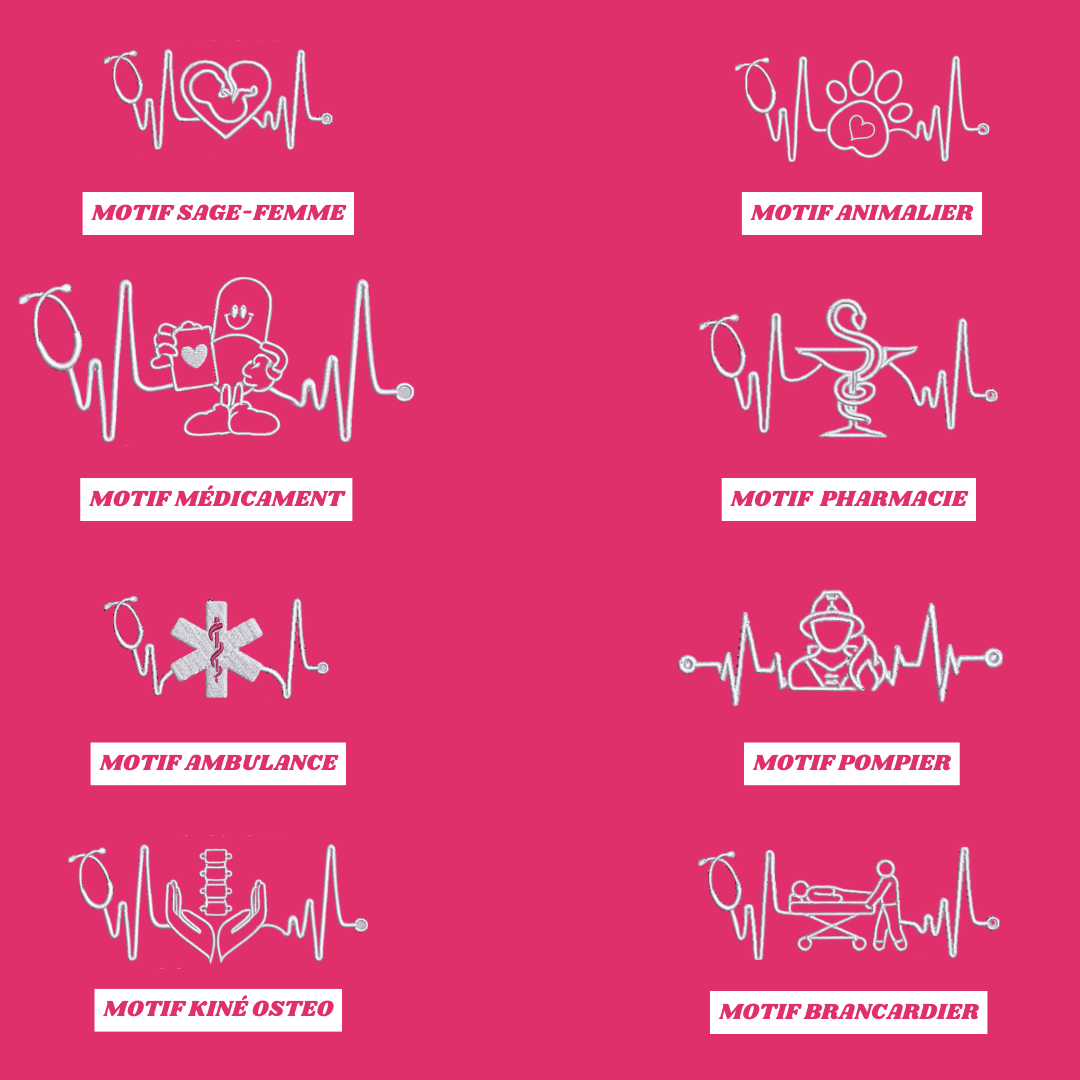 Sweat zip fuchsia soignant personnalisé