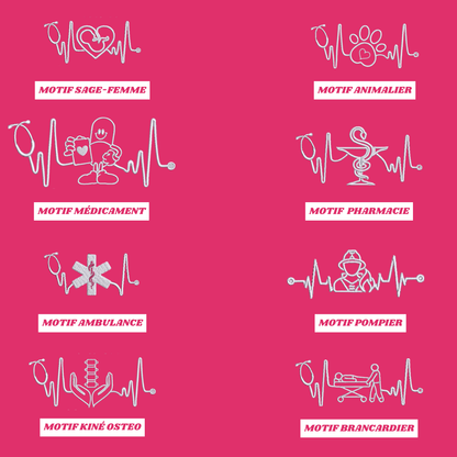 Sweat zip fuchsia soignant personnalisé