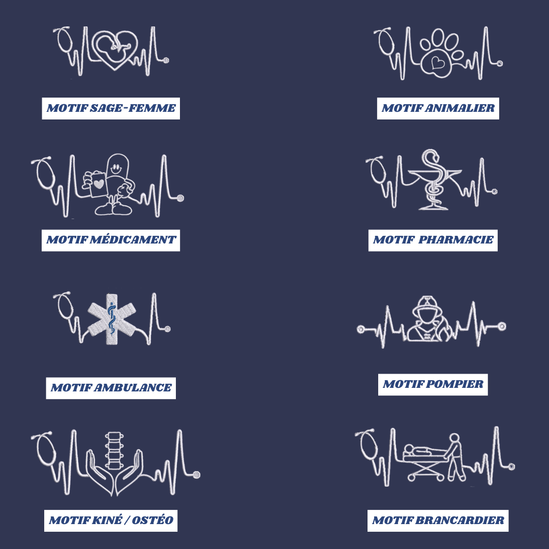 Sweat zip bleu marine soignant personnalisé