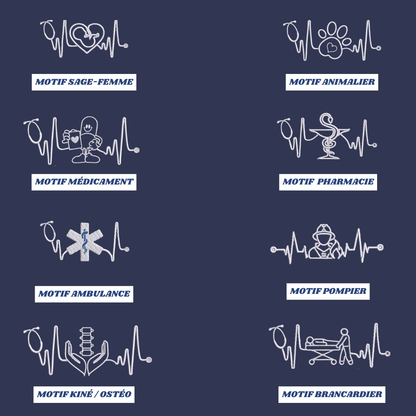 Sweat zip bleu marine soignant personnalisé