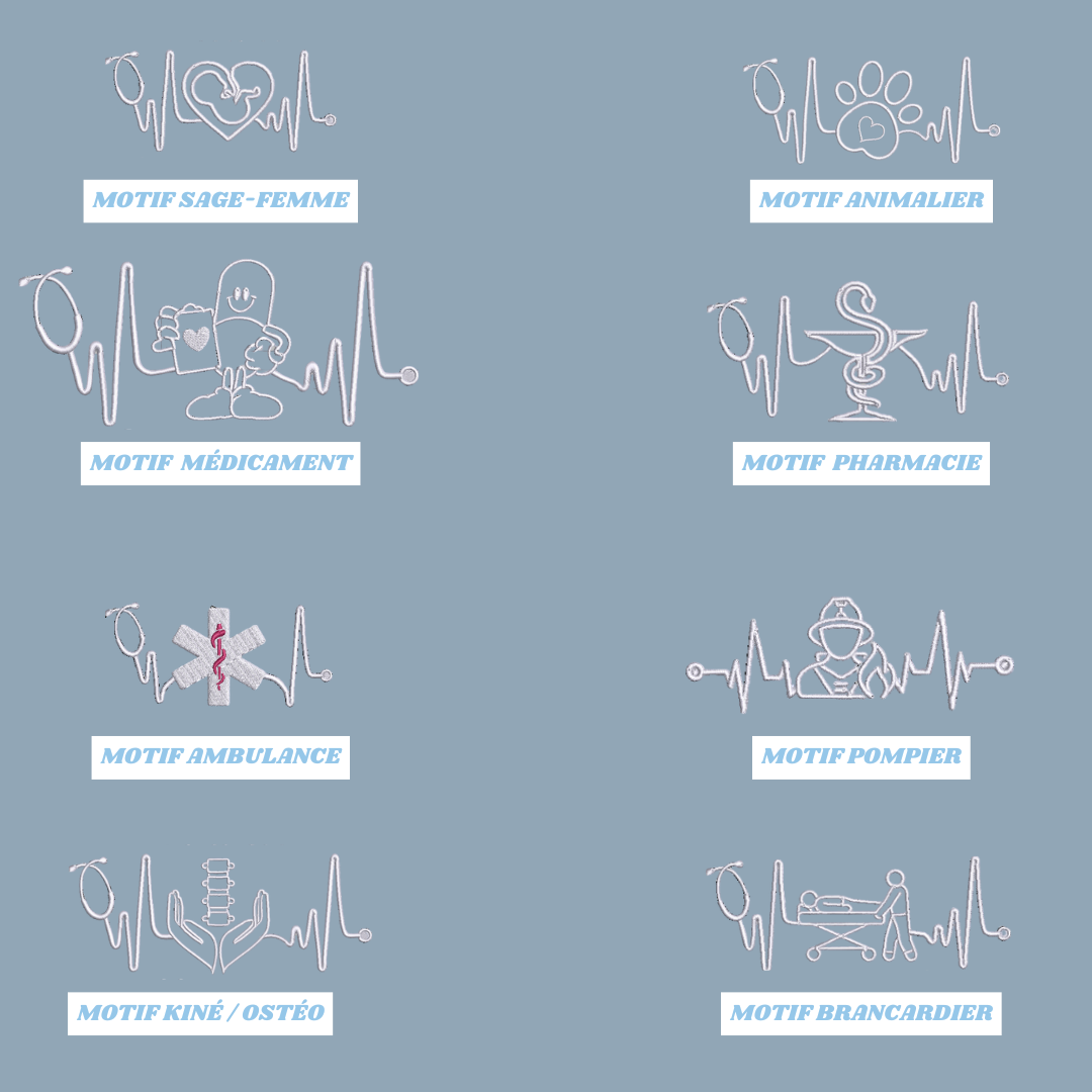 Sweat zip bleu pastel soignant personnalisé