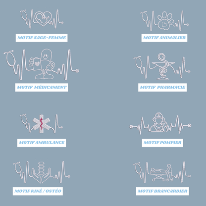 Sweat zip bleu pastel soignant personnalisé