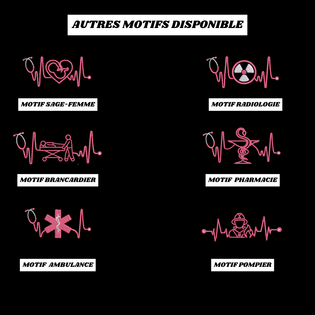 Polaire noire soignant personnalisée