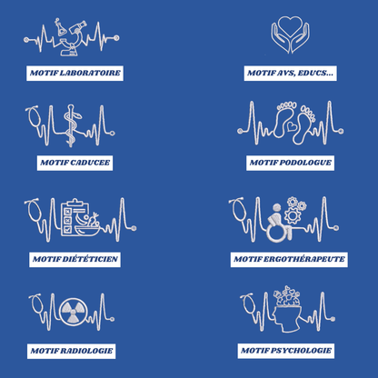 Sweat zip bleu roi soignant personnalisé