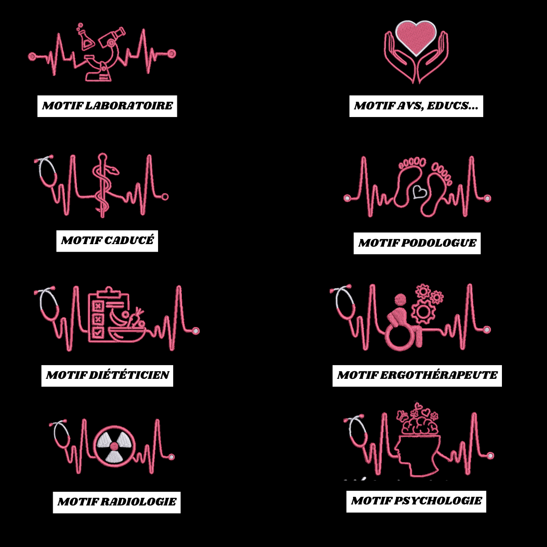 Sweat zip noir soignant personnalisé