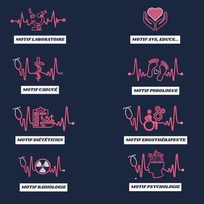 Polaire bleu marine soignant personnalisée