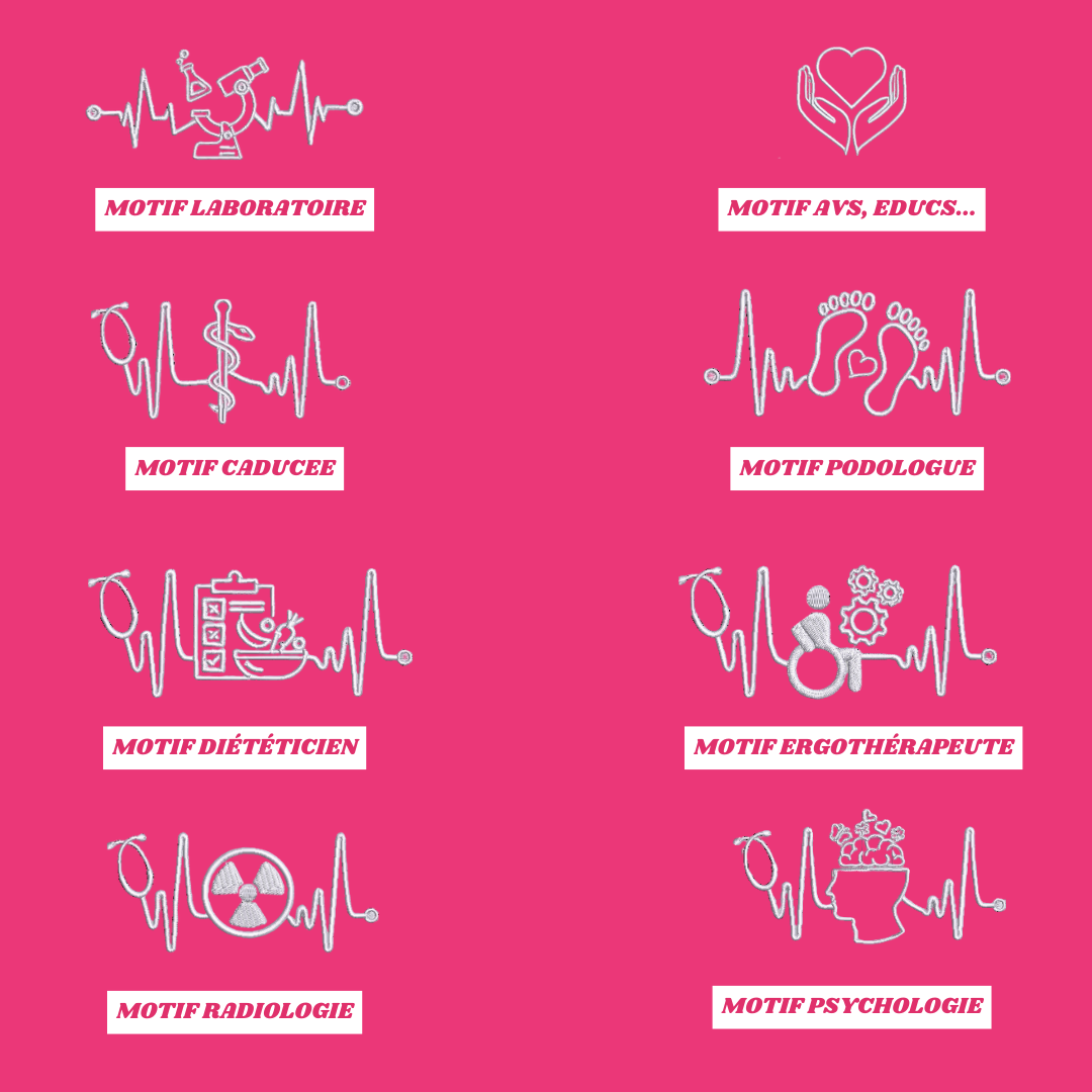 Sweat zip fuchsia soignant personnalisé