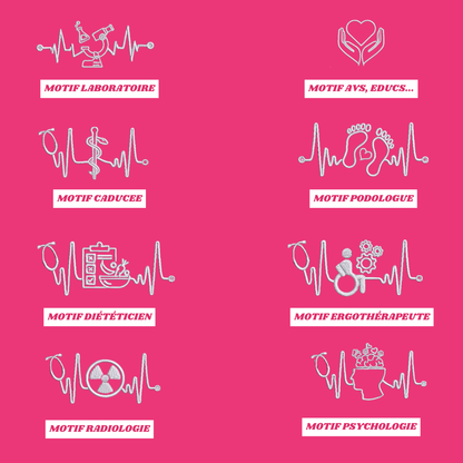 Sweat zip fuchsia soignant personnalisé