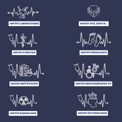 Sweat zip bleu marine soignant personnalisé