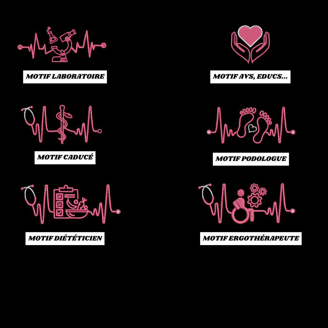 Polaire noire soignant personnalisée