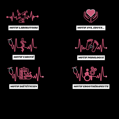 Polaire noire soignant personnalisée