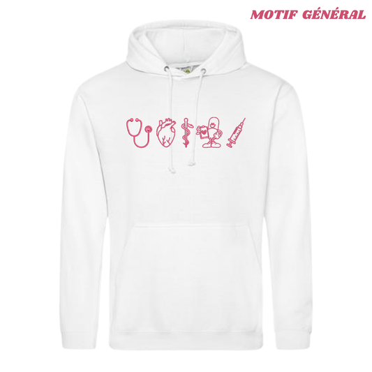 Sweat blanc lifestyle soignant
