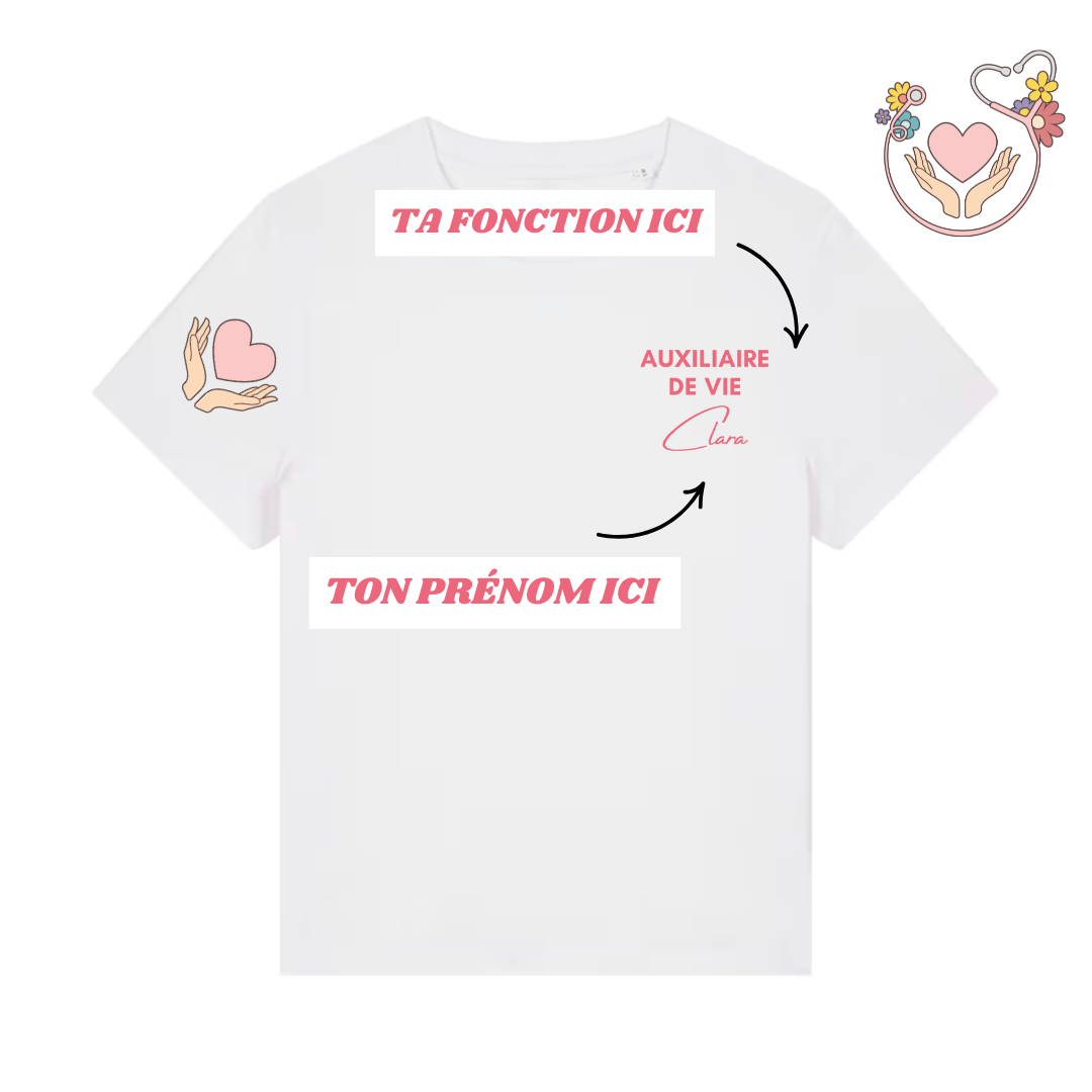T-shirt personnalisé - Motif Mains Coeur
