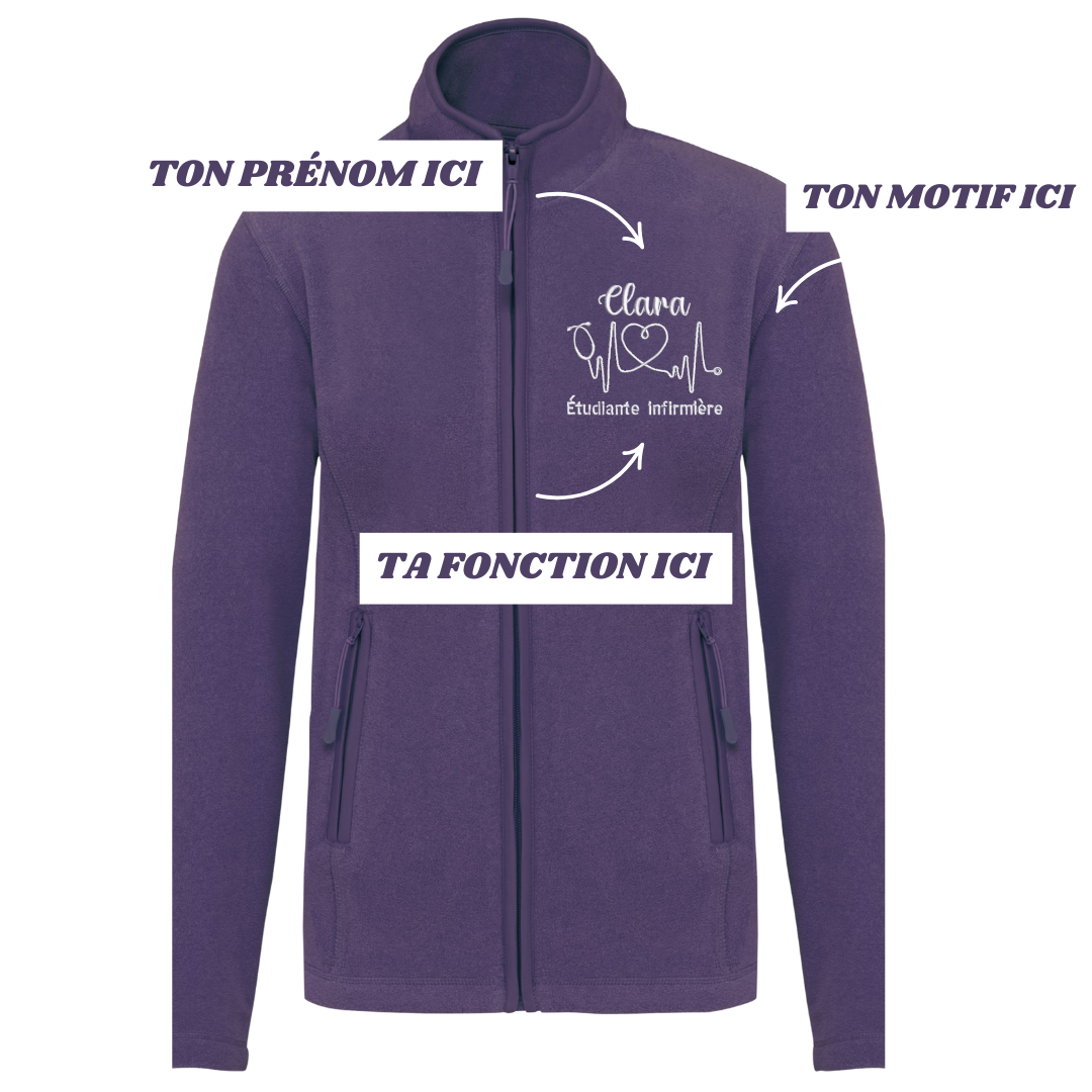 Polaire violette personnalisée