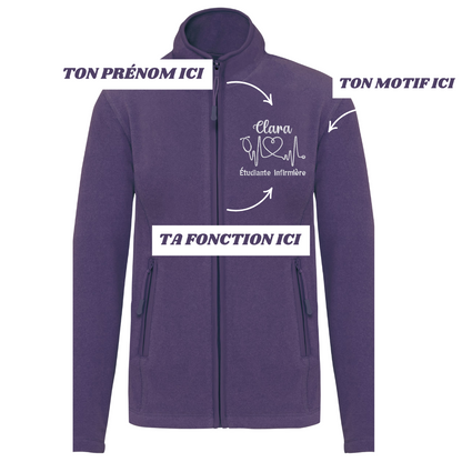 Polaire violette personnalisée