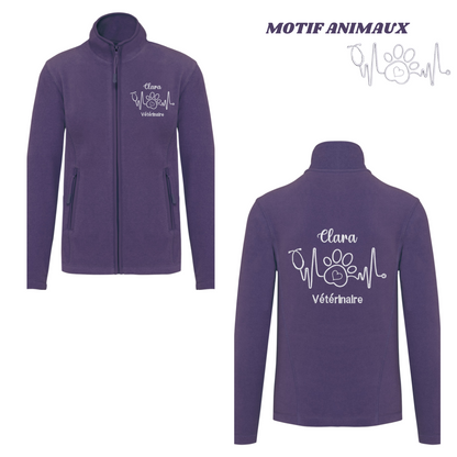 Polaire violette personnalisée