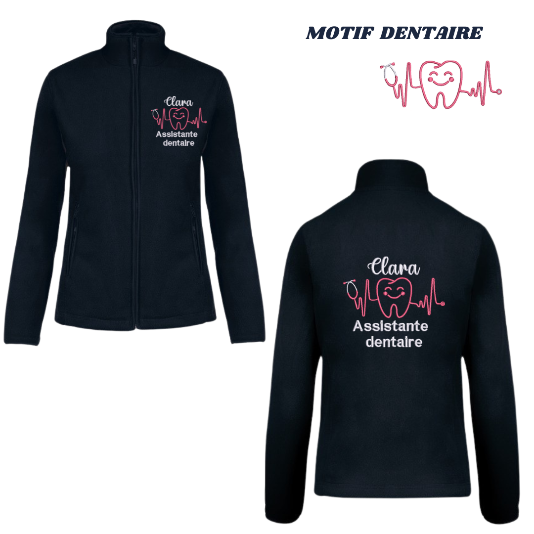 Polaire bleu marine soignant personnalisée