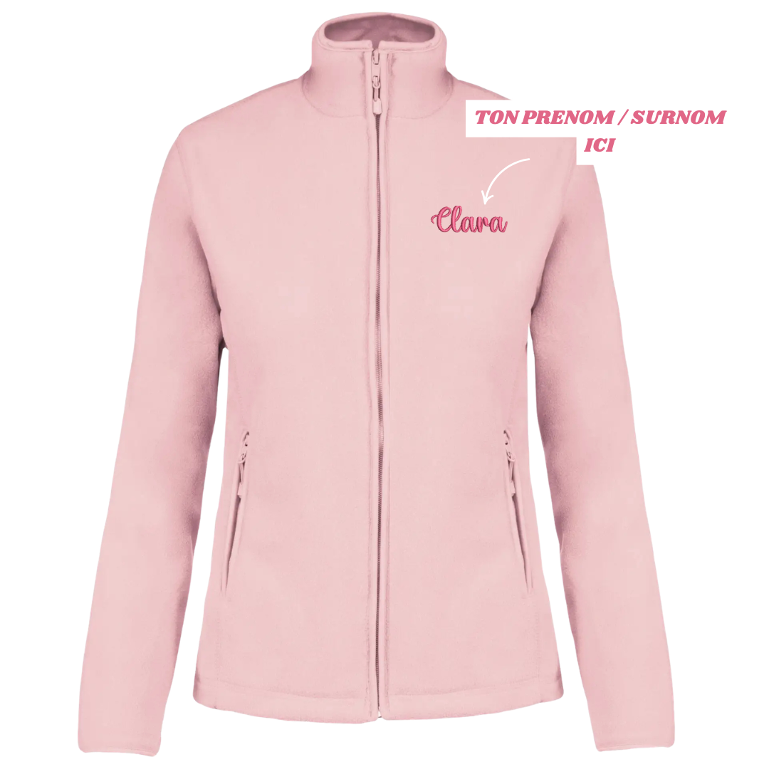 Polaire rose pastel personnalisée