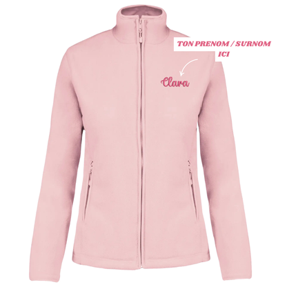 Polaire rose pastel personnalisée