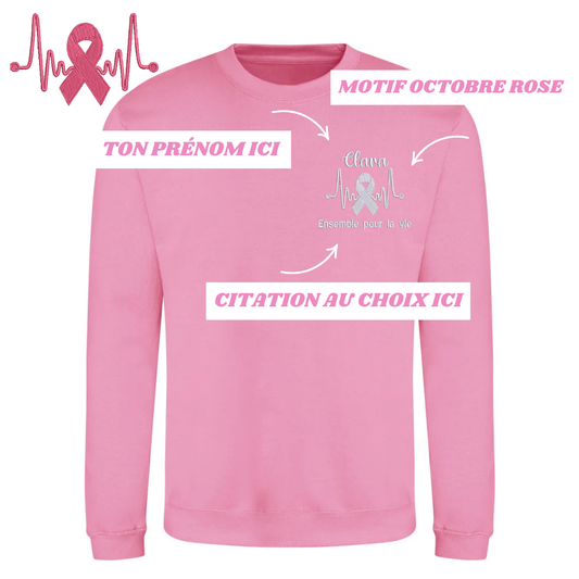 Sweat col rond fuschia