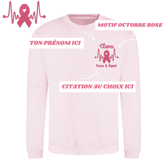 Sweat col rond rose pastel