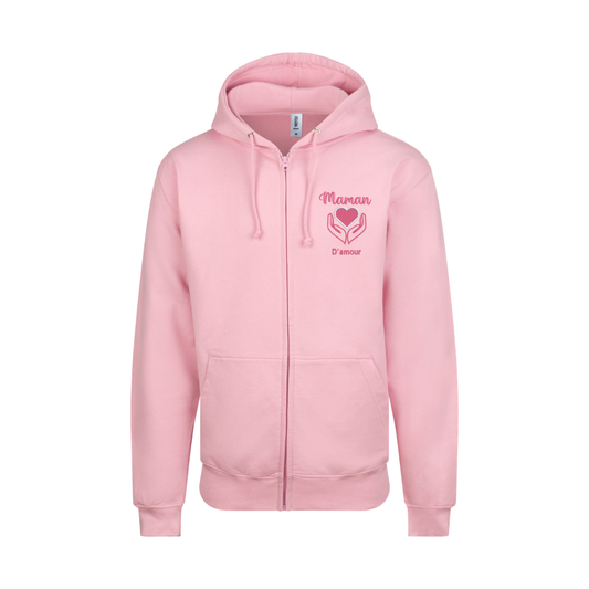 Sweat zip rose pastel